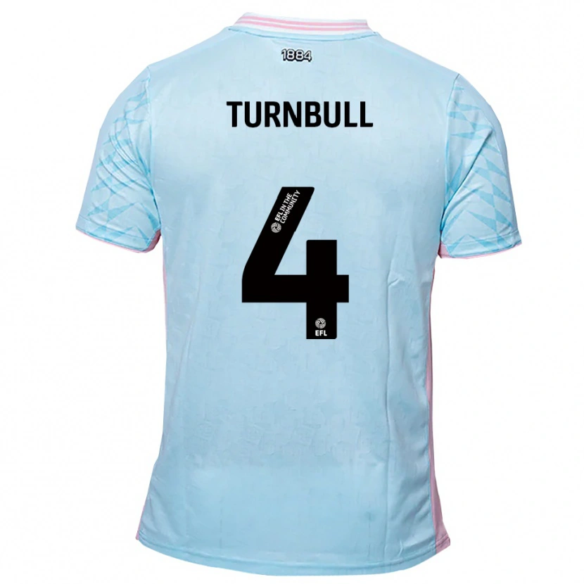 Danxen Bambino Maglia Jordan Turnbull #4 Azzurro Rosa Kit Gara Away 2025/26 Maglietta