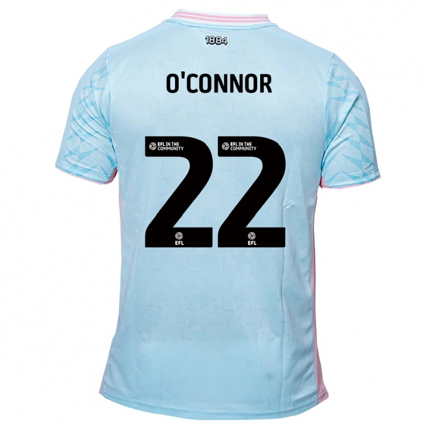 Danxen Bambino Maglia Lee O'connor #22 Azzurro Rosa Kit Gara Away 2025/26 Maglietta