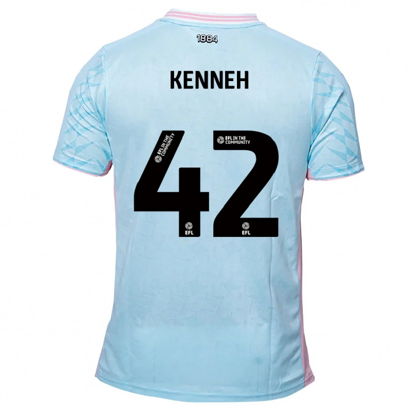 Danxen Bambino Maglia Nohan Kenneh #42 Azzurro Rosa Kit Gara Away 2025/26 Maglietta