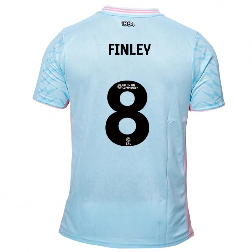 Danxen Bambino Maglia Sam Finley #8 Azzurro Rosa Kit Gara Away 2025/26 Maglietta