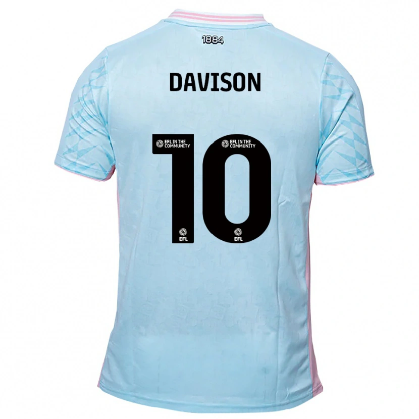 Danxen Bambino Maglia Josh Davison #10 Azzurro Rosa Kit Gara Away 2025/26 Maglietta