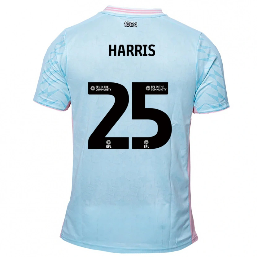Danxen Bambino Maglia Taylan Harris #25 Azzurro Rosa Kit Gara Away 2025/26 Maglietta