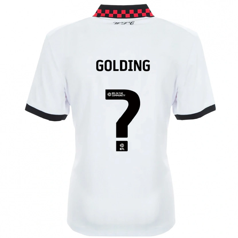 Danxen Bambino Maglia Emily Golding #0 Bianco Nero Kit Gara Away 2025/26 Maglietta