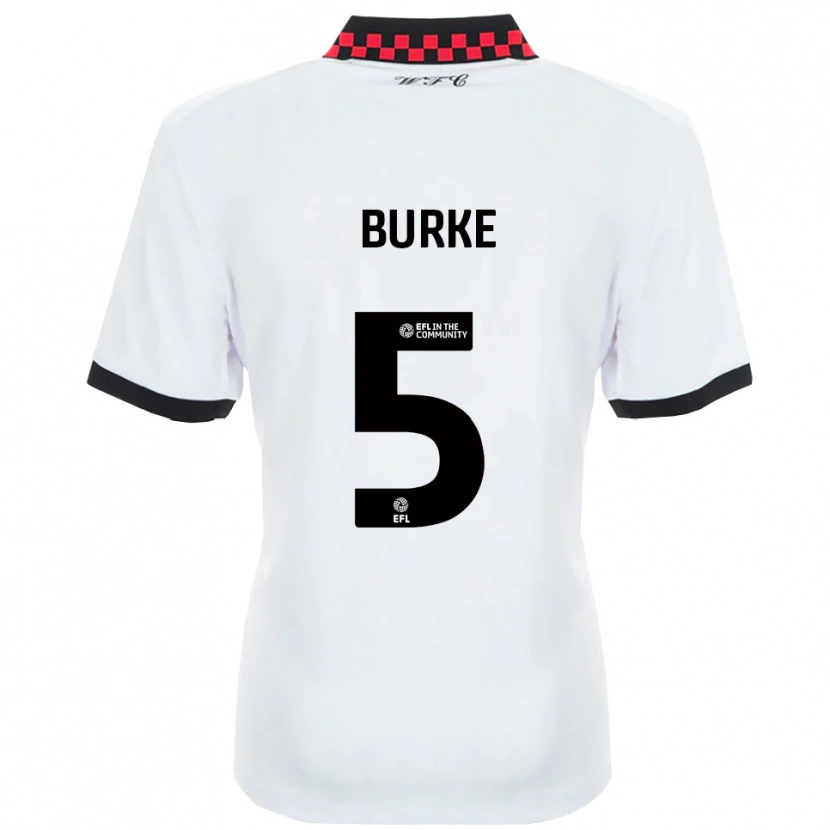 Danxen Bambino Maglia Harrison Burke #5 Bianco Nero Kit Gara Away 2025/26 Maglietta