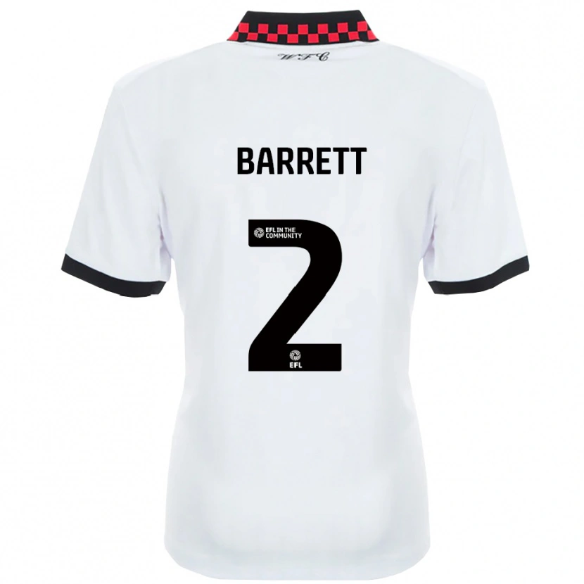 Danxen Bambino Maglia Connor Barrett #2 Bianco Nero Kit Gara Away 2025/26 Maglietta