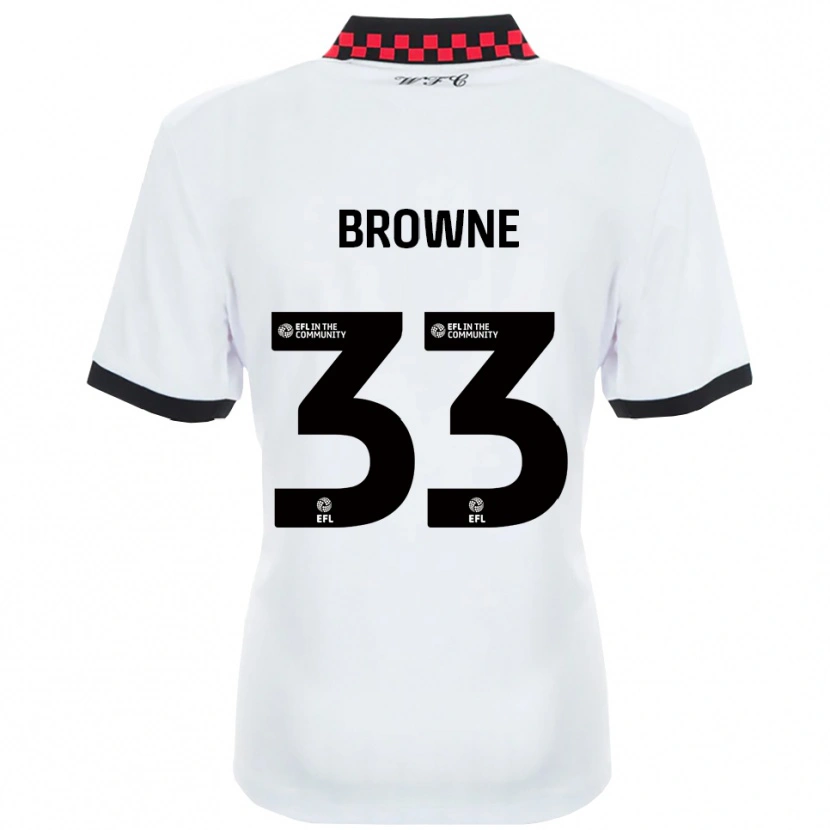 Danxen Bambino Maglia Rico Browne #33 Bianco Nero Kit Gara Away 2025/26 Maglietta