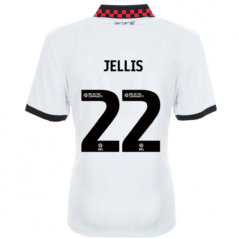 Danxen Bambino Maglia Jamie Jellis #22 Bianco Nero Kit Gara Away 2025/26 Maglietta