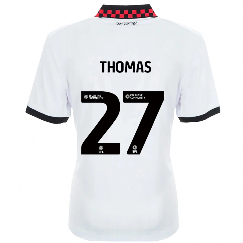 Danxen Bambino Maglia Dylan Thomas #27 Bianco Nero Kit Gara Away 2025/26 Maglietta