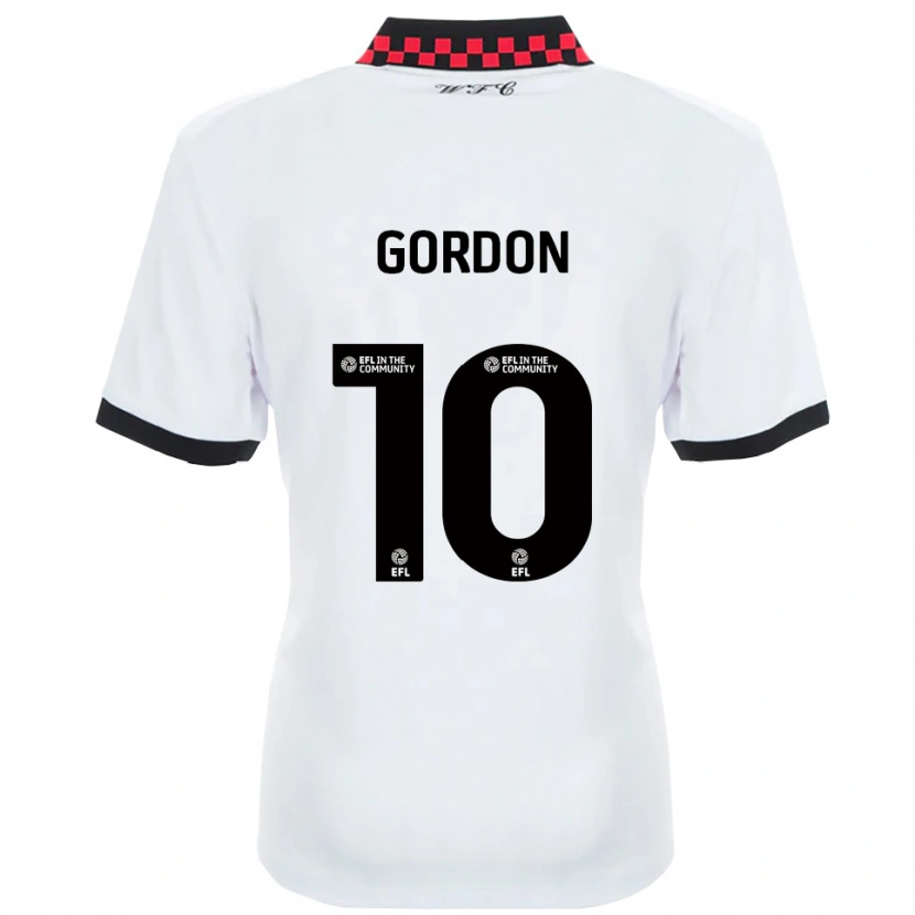 Danxen Bambino Maglia Josh Gordon #10 Bianco Nero Kit Gara Away 2025/26 Maglietta