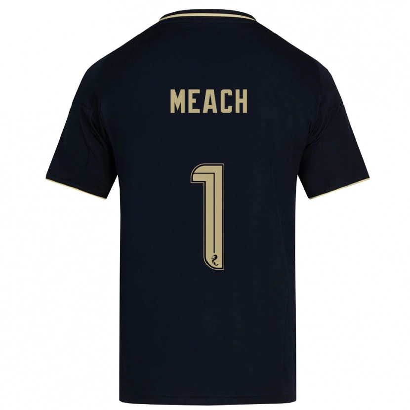 Danxen Bambino Maglia Aaliyah-Jay Meach #1 Blu Navy Oro Kit Gara Away 2025/26 Maglietta