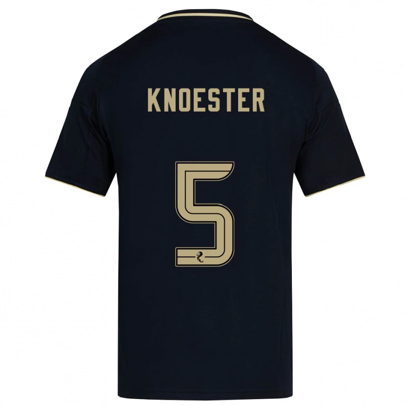 Danxen Bambino Maglia Mats Knoester #5 Blu Navy Oro Kit Gara Away 2025/26 Maglietta