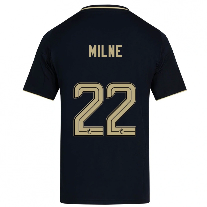 Danxen Bambino Maglia Jack Milne #22 Blu Navy Oro Kit Gara Away 2025/26 Maglietta