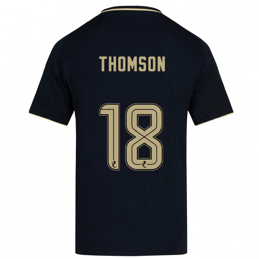 Danxen Bambino Maglia Eva Thomson #18 Blu Navy Oro Kit Gara Away 2025/26 Maglietta