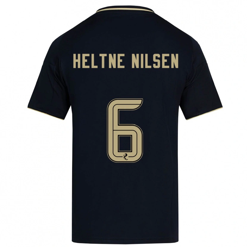 Danxen Bambino Maglia Sivert Heltne Nilsen #6 Blu Navy Oro Kit Gara Away 2025/26 Maglietta