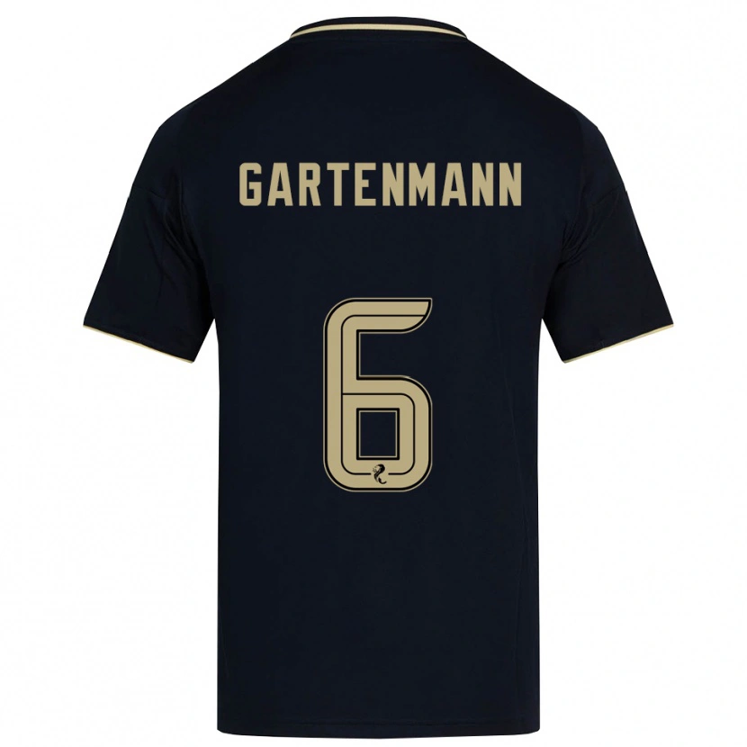 Danxen Bambino Maglia Stefan Gartenmann #6 Blu Navy Oro Kit Gara Away 2025/26 Maglietta