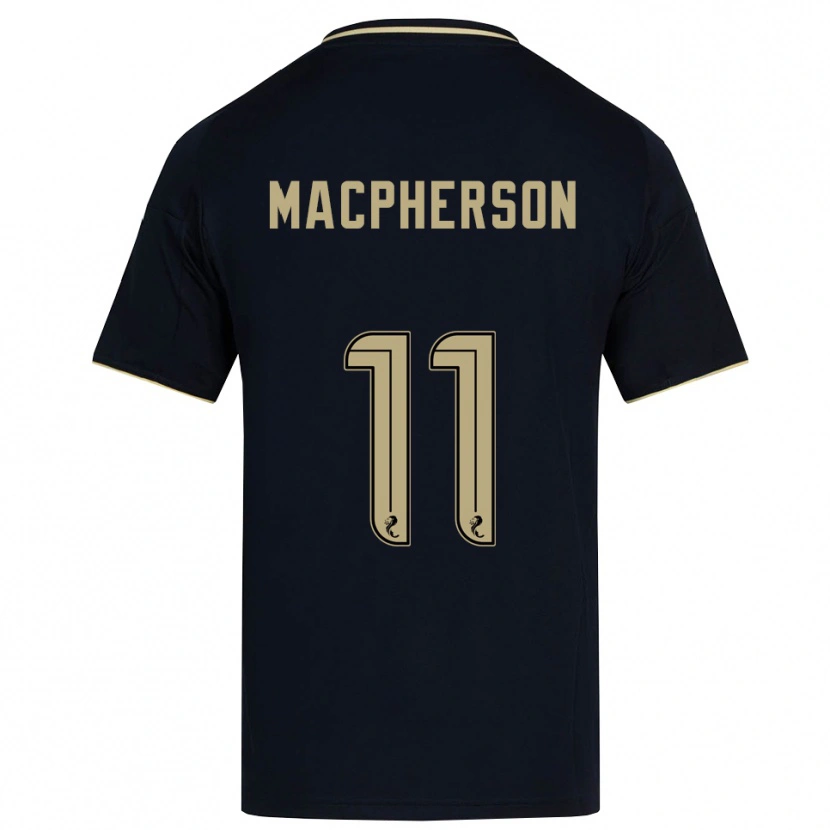 Danxen Bambino Maglia Keira Macpherson #11 Blu Navy Oro Kit Gara Away 2025/26 Maglietta