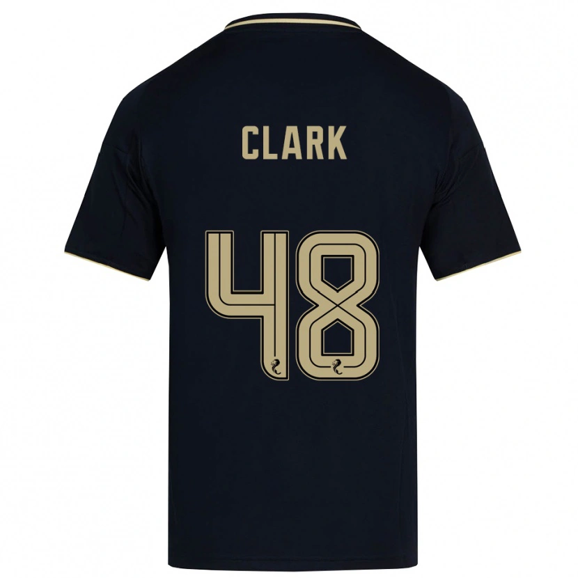 Danxen Bambino Maglia Ellis Clark #48 Blu Navy Oro Kit Gara Away 2025/26 Maglietta