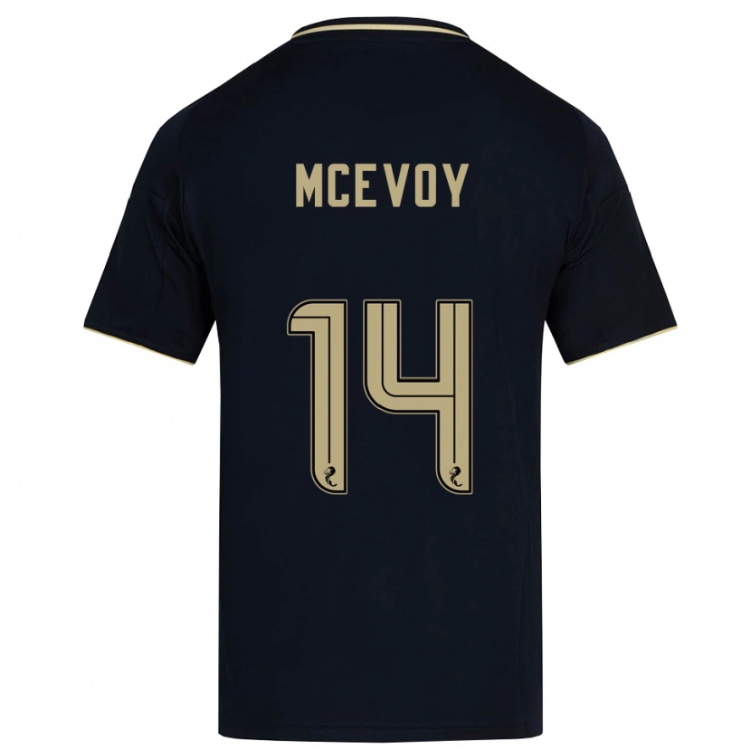 Danxen Bambino Maglia Holly Mcevoy #14 Blu Navy Oro Kit Gara Away 2025/26 Maglietta
