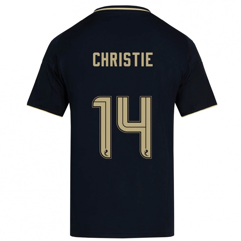 Danxen Bambino Maglia Mya Christie #14 Blu Navy Oro Kit Gara Away 2025/26 Maglietta