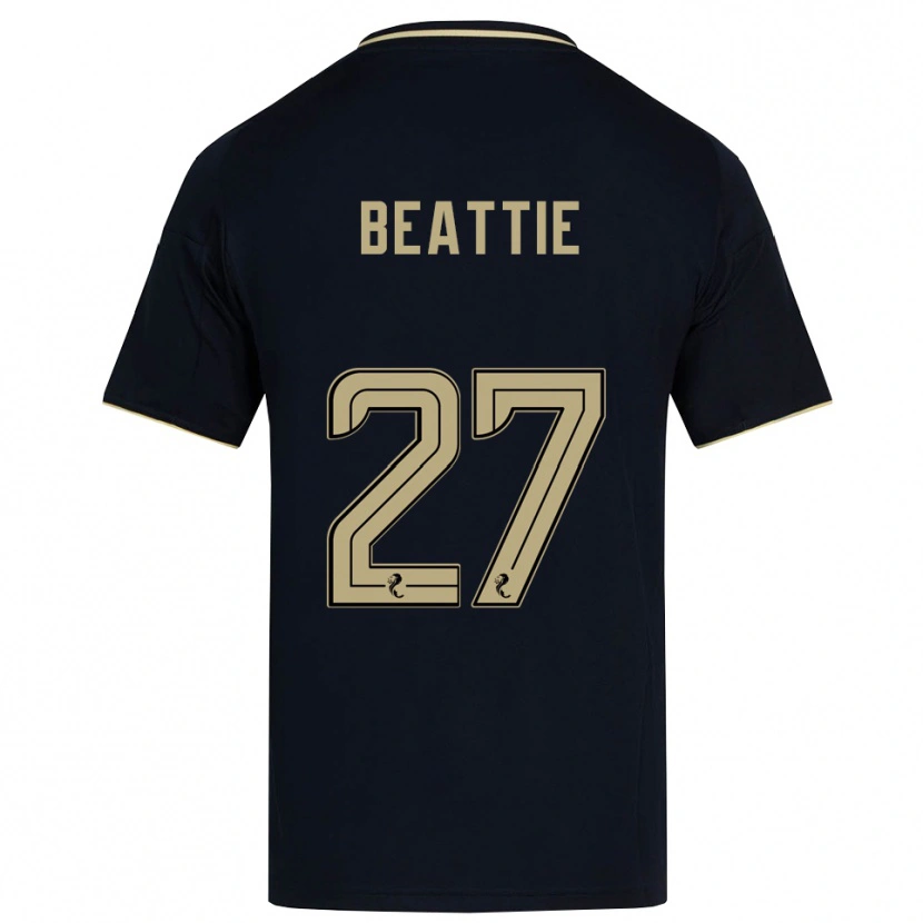 Danxen Bambino Maglia Kerry Beattie #27 Blu Navy Oro Kit Gara Away 2025/26 Maglietta