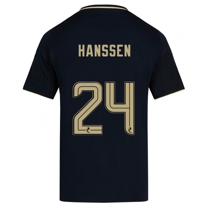 Danxen Bambino Maglia Nadine Hanssen #24 Blu Navy Oro Kit Gara Away 2025/26 Maglietta