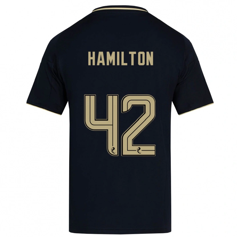 Danxen Bambino Maglia Brendan Hamilton #42 Blu Navy Oro Kit Gara Away 2025/26 Maglietta