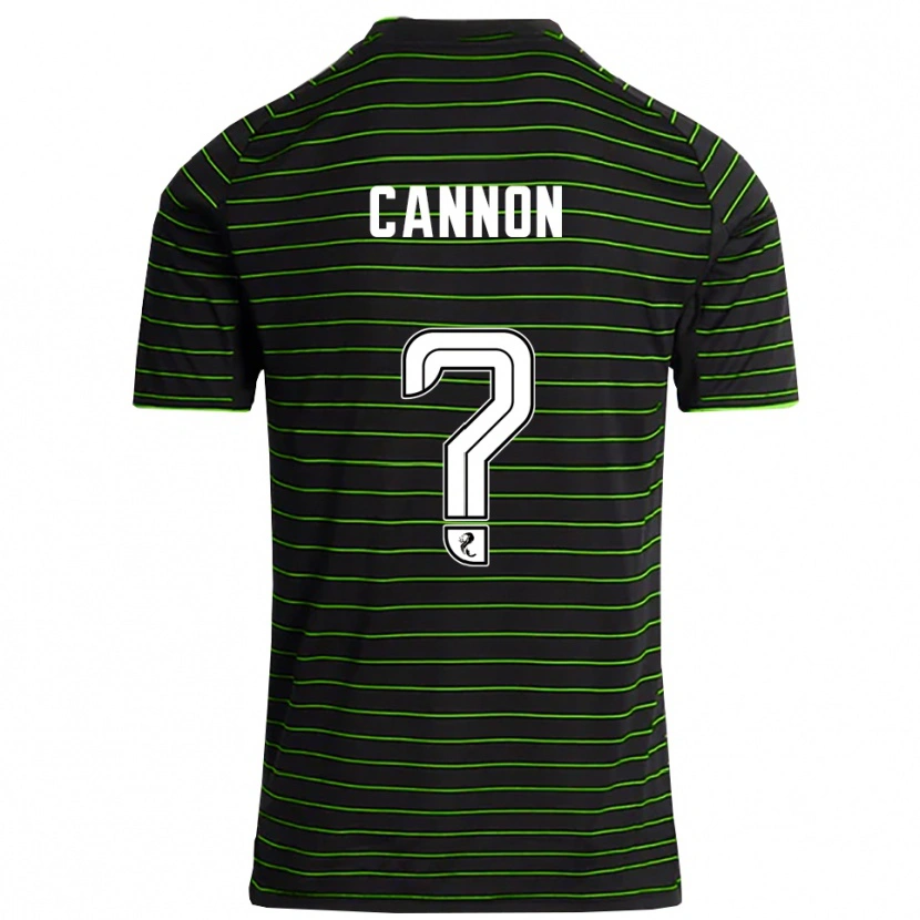 Danxen Bambino Maglia Aidan Cannon #0 Nero Verde Kit Gara Away 2025/26 Maglietta