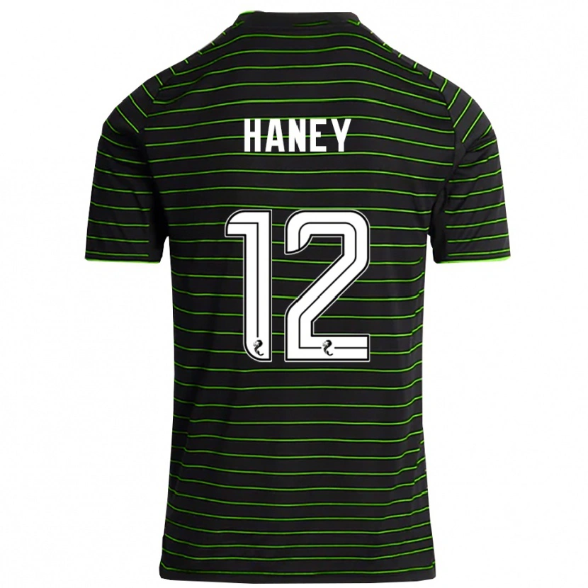 Danxen Bambino Maglia Joseph Haney #12 Nero Verde Kit Gara Away 2025/26 Maglietta