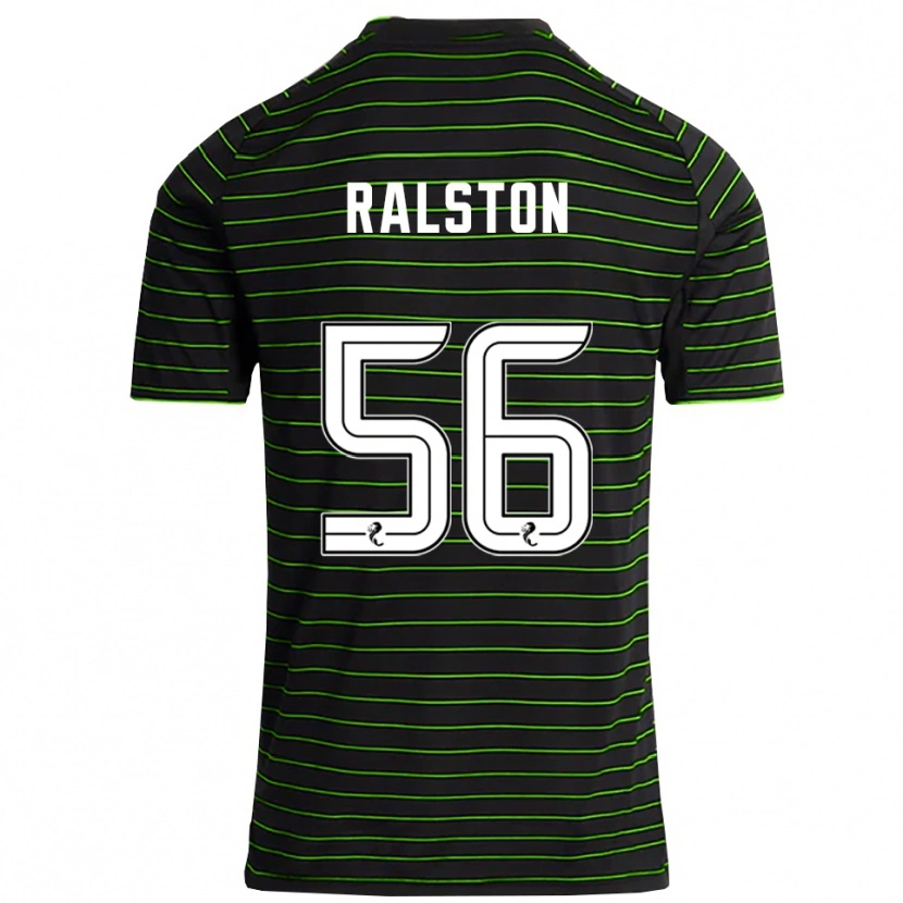 Danxen Bambino Maglia Anthony Ralston #56 Nero Verde Kit Gara Away 2025/26 Maglietta