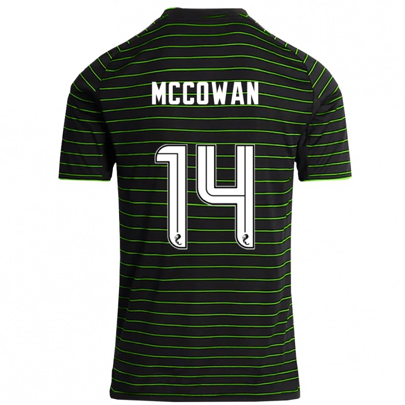 Danxen Bambino Maglia Luke Mccowan #14 Nero Verde Kit Gara Away 2025/26 Maglietta