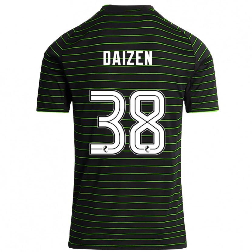 Danxen Bambino Maglia Daizen Maeda #38 Nero Verde Kit Gara Away 2025/26 Maglietta
