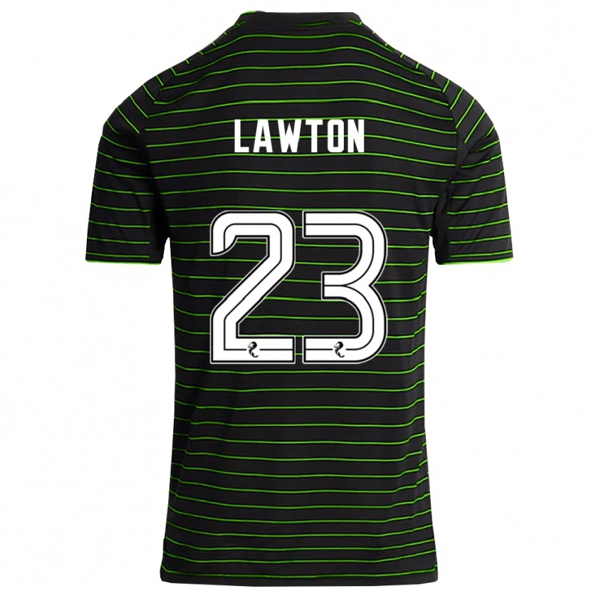 Danxen Bambino Maglia Emma Lawton #23 Nero Verde Kit Gara Away 2025/26 Maglietta