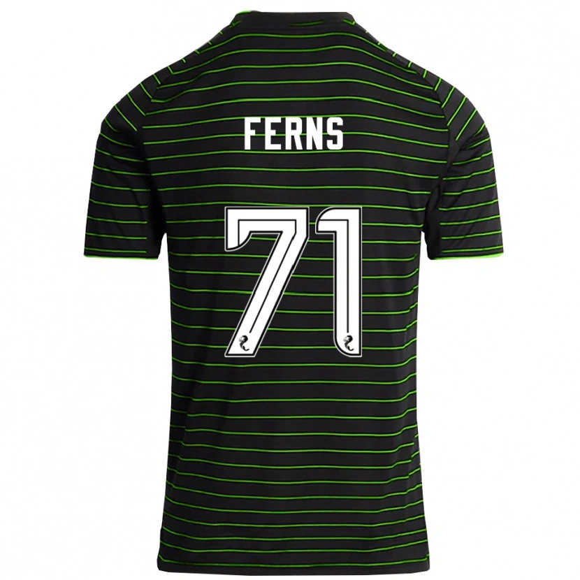 Danxen Bambino Maglia Abbie Ferns #71 Nero Verde Kit Gara Away 2025/26 Maglietta