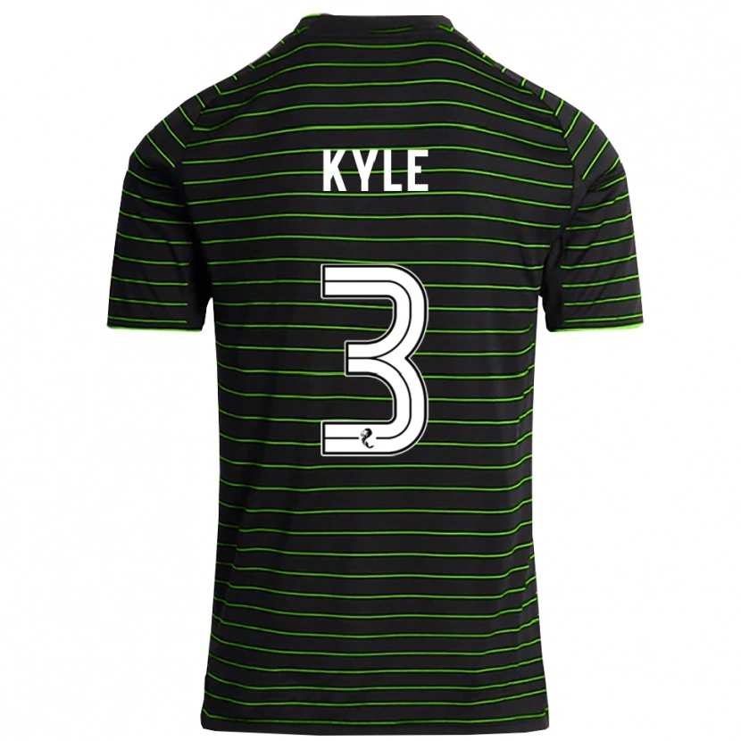 Danxen Bambino Maglia Andrew Kyle #3 Nero Verde Kit Gara Away 2025/26 Maglietta