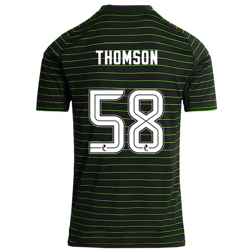 Danxen Bambino Maglia Corey Thomson #58 Nero Verde Kit Gara Away 2025/26 Maglietta