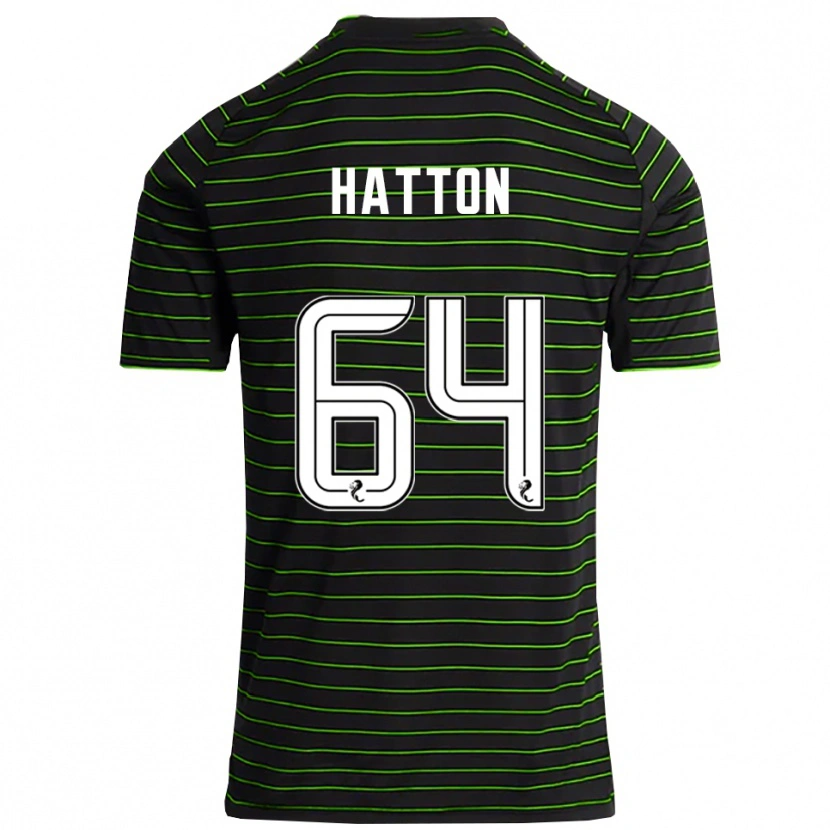 Danxen Bambino Maglia Thomas Hatton #64 Nero Verde Kit Gara Away 2025/26 Maglietta