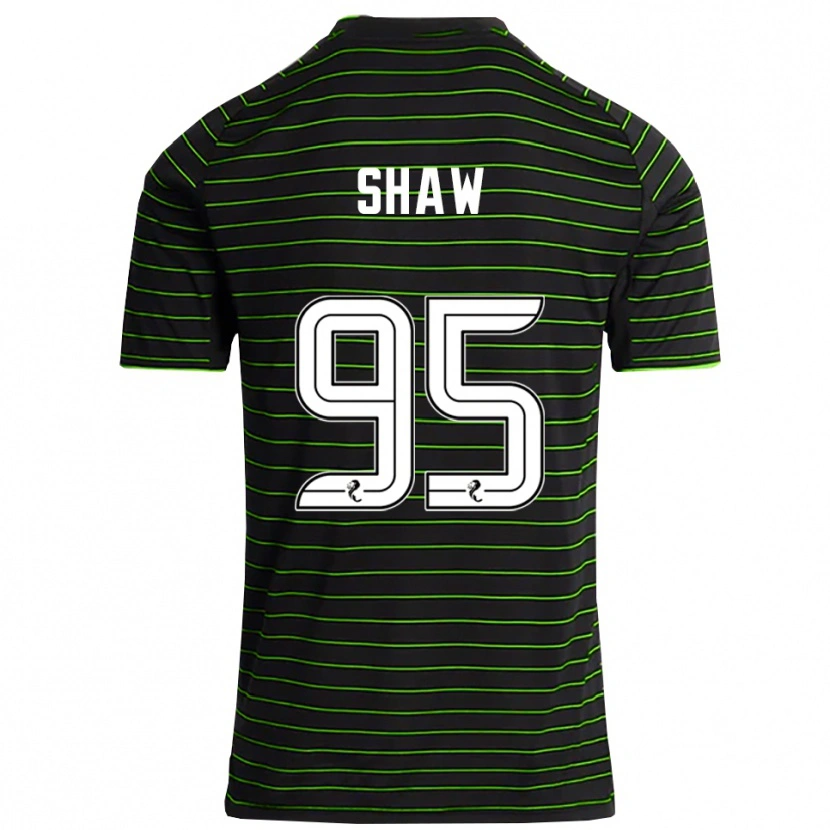 Danxen Bambino Maglia Corey Shaw #95 Nero Verde Kit Gara Away 2025/26 Maglietta
