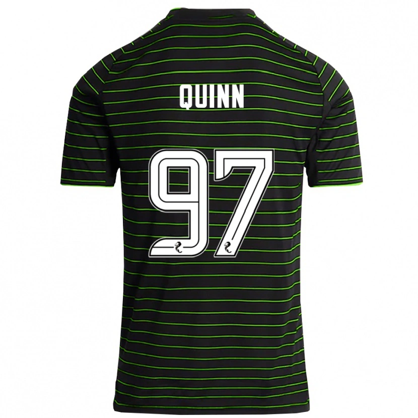 Danxen Bambino Maglia Ben Quinn #97 Nero Verde Kit Gara Away 2025/26 Maglietta