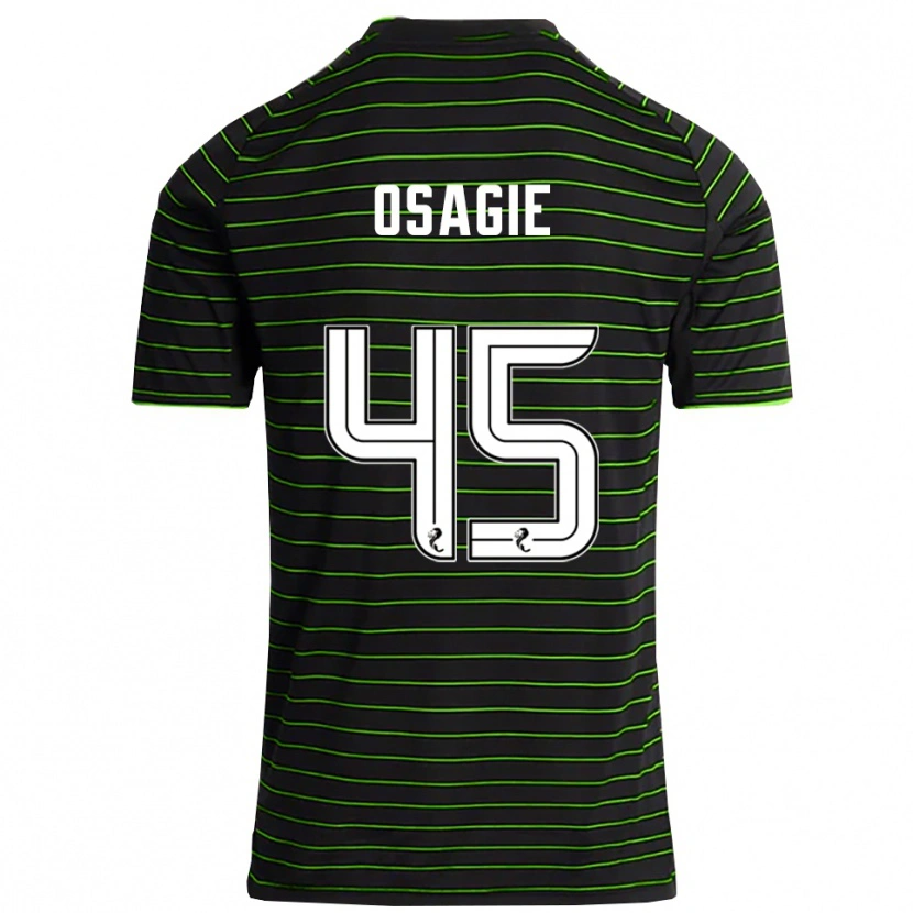 Danxen Bambino Maglia Justin Osagie #45 Nero Verde Kit Gara Away 2025/26 Maglietta