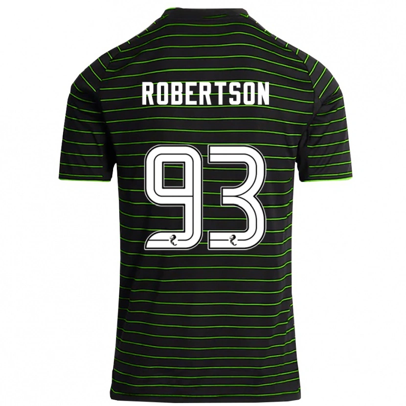 Danxen Bambino Maglia Mitchell Robertson #93 Nero Verde Kit Gara Away 2025/26 Maglietta