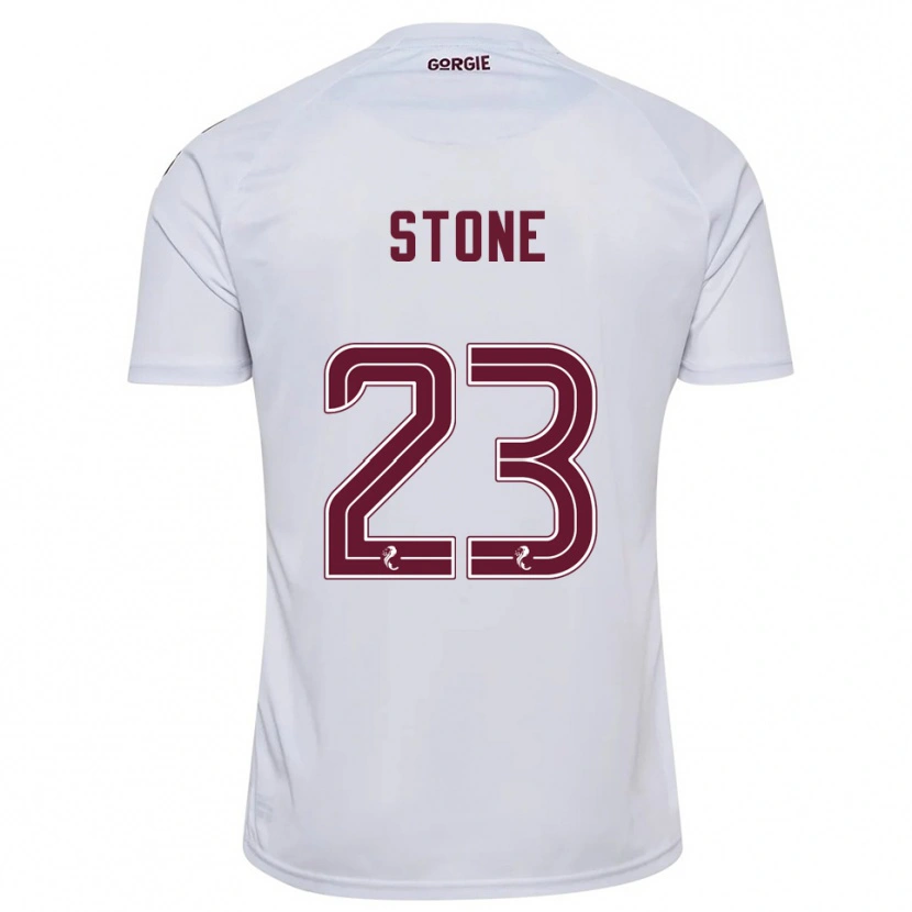 Danxen Bambino Maglia Harry Stone #23 Bianco Bordeaux Kit Gara Away 2025/26 Maglietta