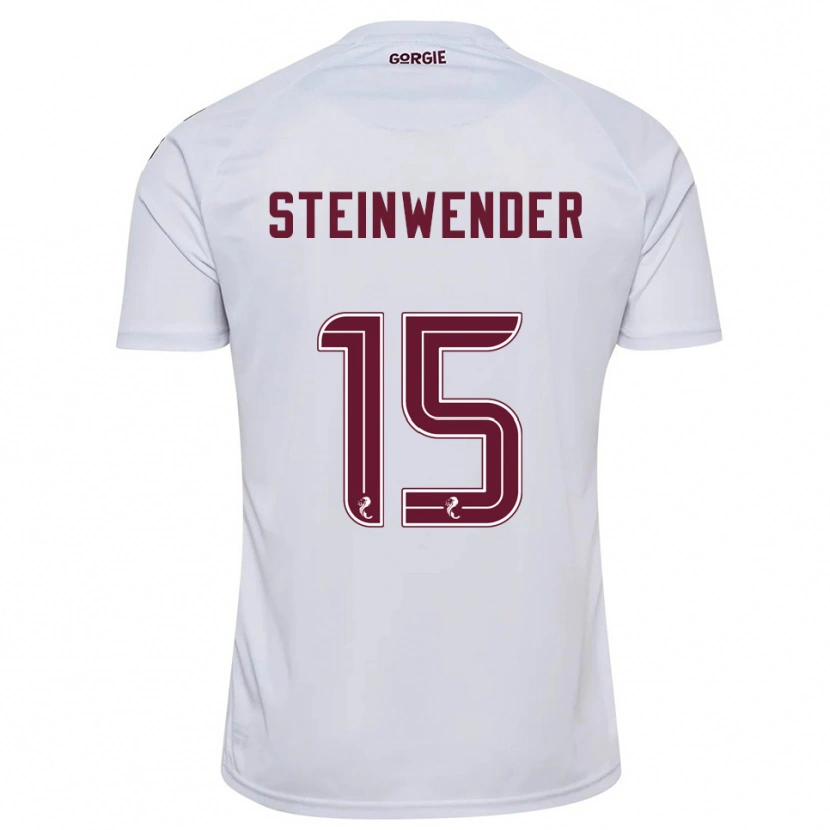 Danxen Bambino Maglia Michael Steinwender #15 Bianco Bordeaux Kit Gara Away 2025/26 Maglietta