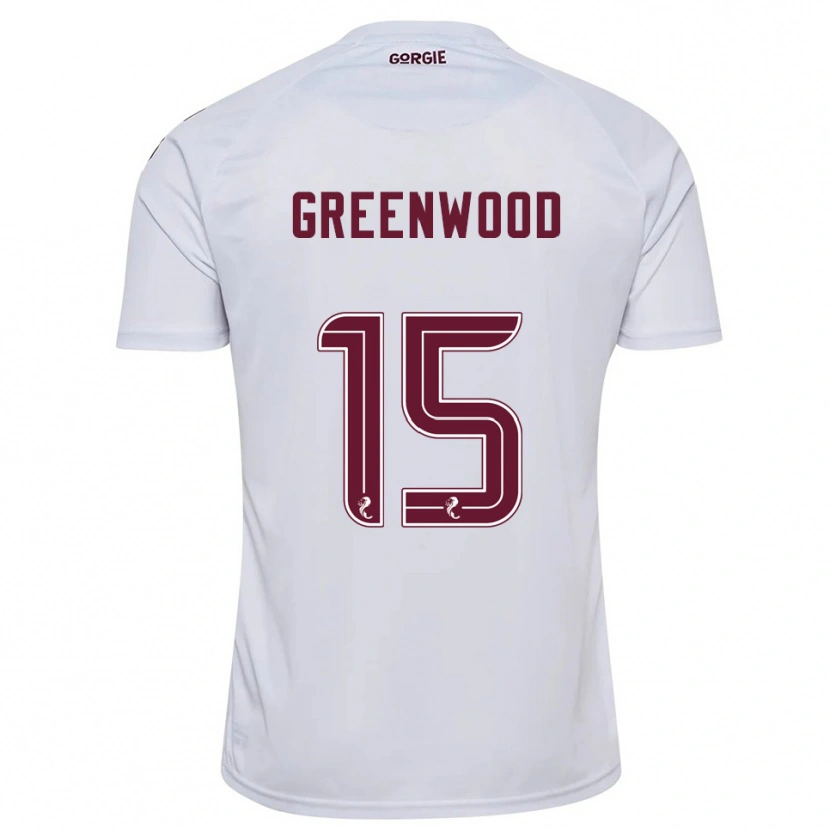 Danxen Bambino Maglia Brodie Greenwood #15 Bianco Bordeaux Kit Gara Away 2025/26 Maglietta