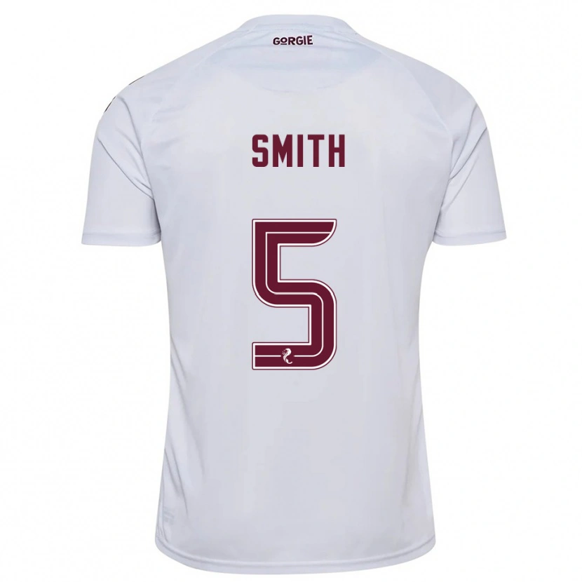 Danxen Bambino Maglia Lucas Smith #5 Bianco Bordeaux Kit Gara Away 2025/26 Maglietta