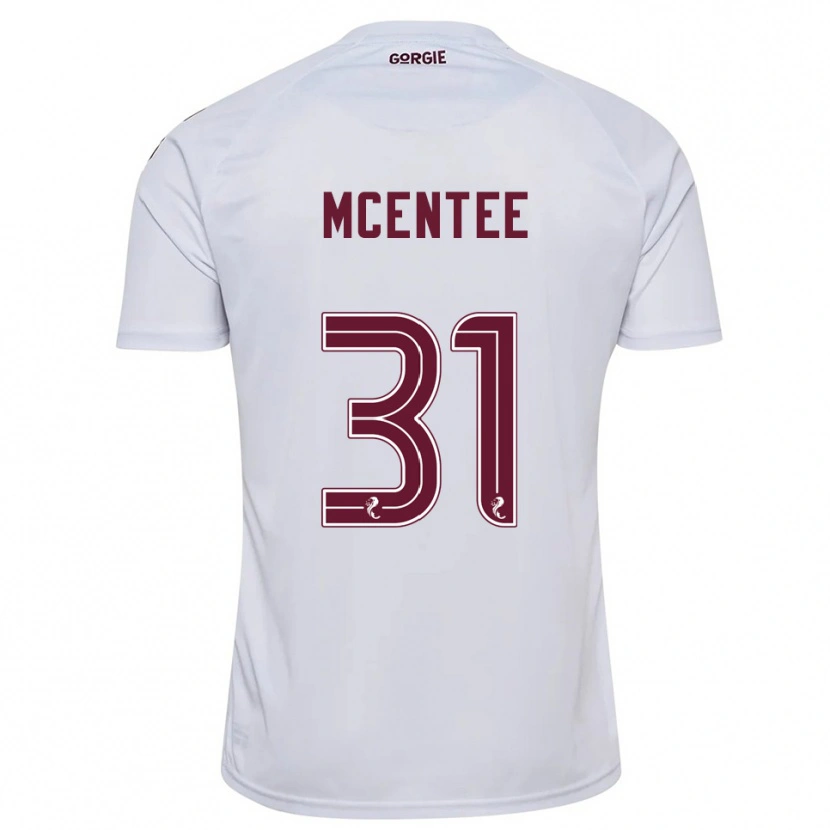 Danxen Bambino Maglia Oisin Mcentee #31 Bianco Bordeaux Kit Gara Away 2025/26 Maglietta