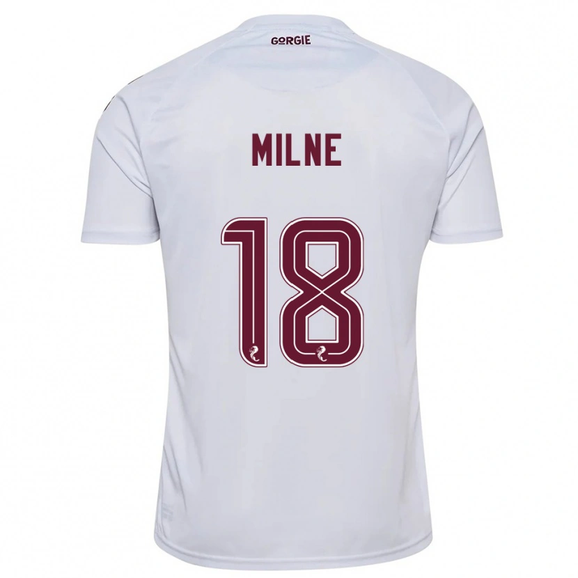 Danxen Bambino Maglia Harry Milne #18 Bianco Bordeaux Kit Gara Away 2025/26 Maglietta