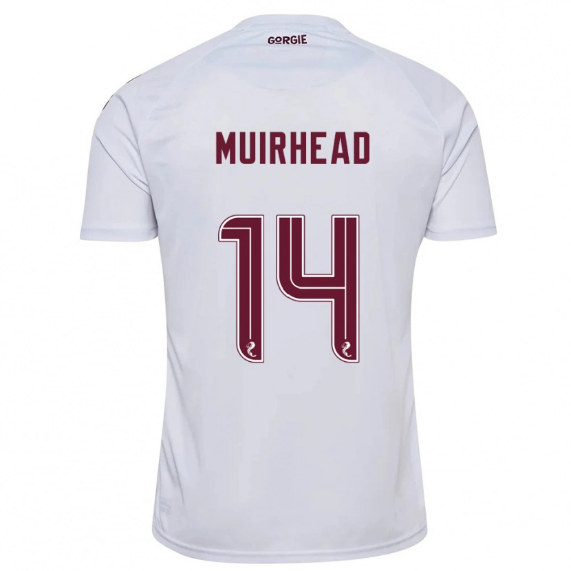 Danxen Bambino Maglia Owen Muirhead #14 Bianco Bordeaux Kit Gara Away 2025/26 Maglietta