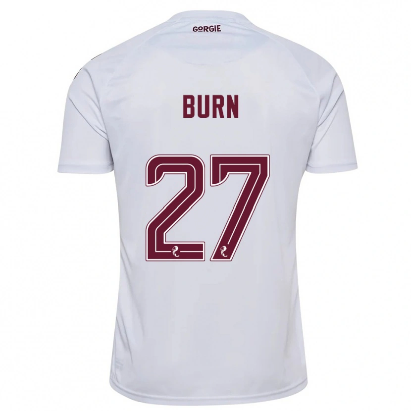 Danxen Bambino Maglia Gregor Burn #27 Bianco Bordeaux Kit Gara Away 2025/26 Maglietta
