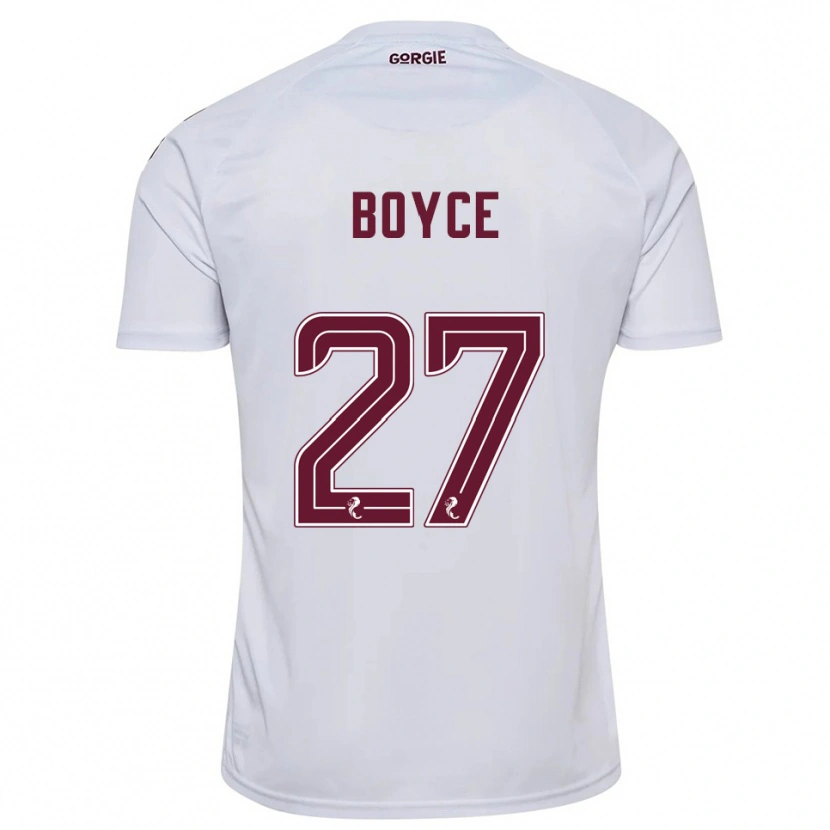 Danxen Bambino Maglia Liam Boyce #27 Bianco Bordeaux Kit Gara Away 2025/26 Maglietta