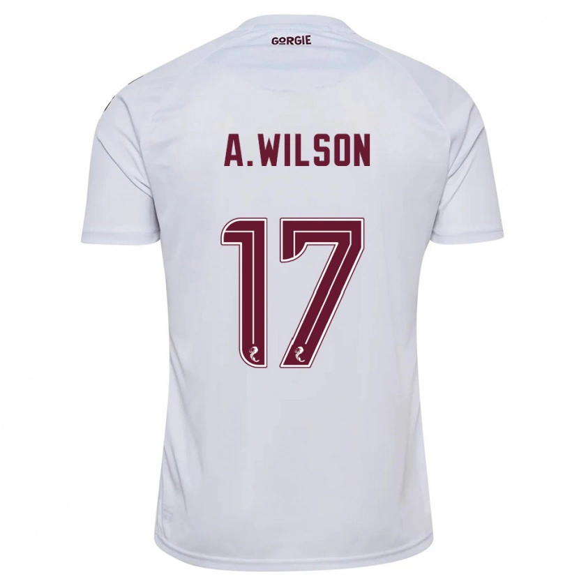 Danxen Bambino Maglia Alfie Wilson #17 Bianco Bordeaux Kit Gara Away 2025/26 Maglietta